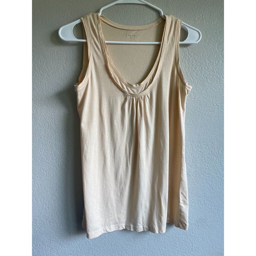 Garnet Hill Black Cotton Tank Layered Peach Size XS